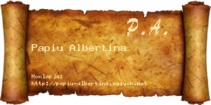 Papiu Albertina névjegykártya